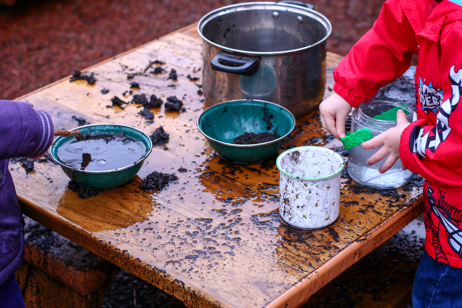 Children Playing Mud Kitchen